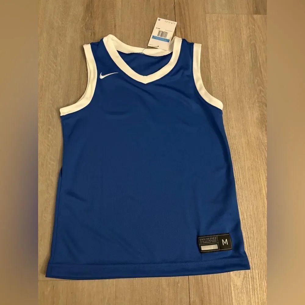 Nike Kids Royal Blue and White  basketball Jersey